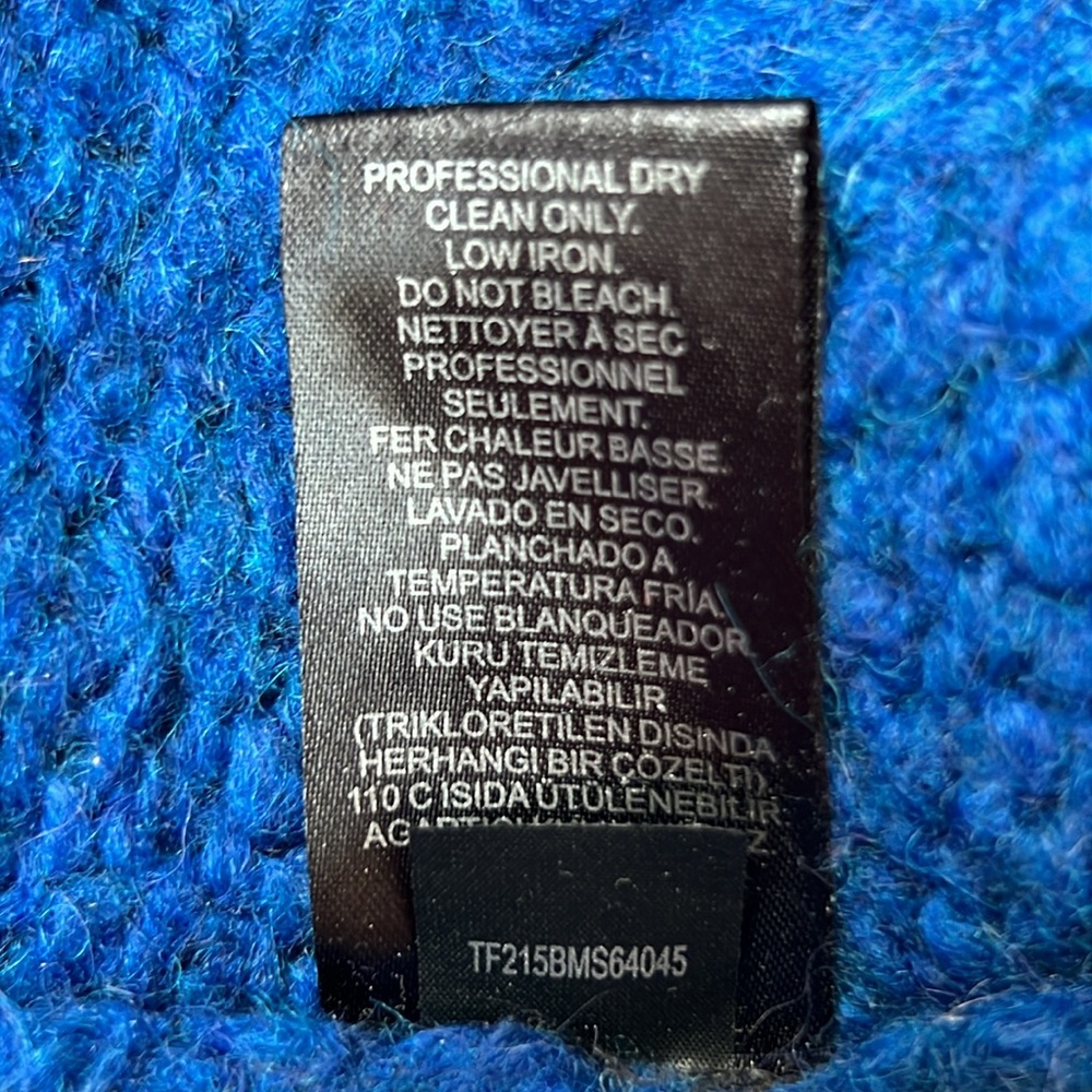 Tibi Alpaca Blend Blue Turtleneck Tunic Length Sweater - Picture 3 of 6